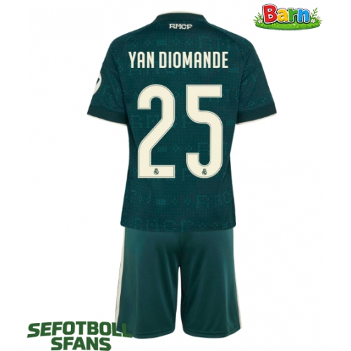 Real Madrid Yan Diomande #25 Bortaställ Barn 2026-27 Kortärmad (+ Korta byxor)